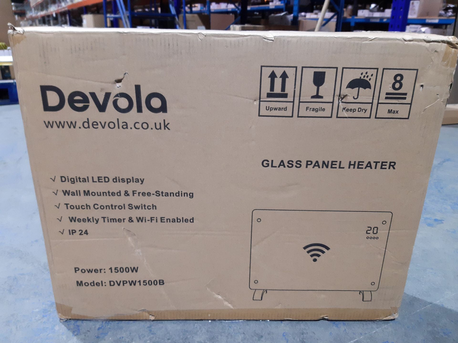 RRP £110.99 Devola WiFi Enabled Electric Glass Panel Heater 24 - Image 4 of 4