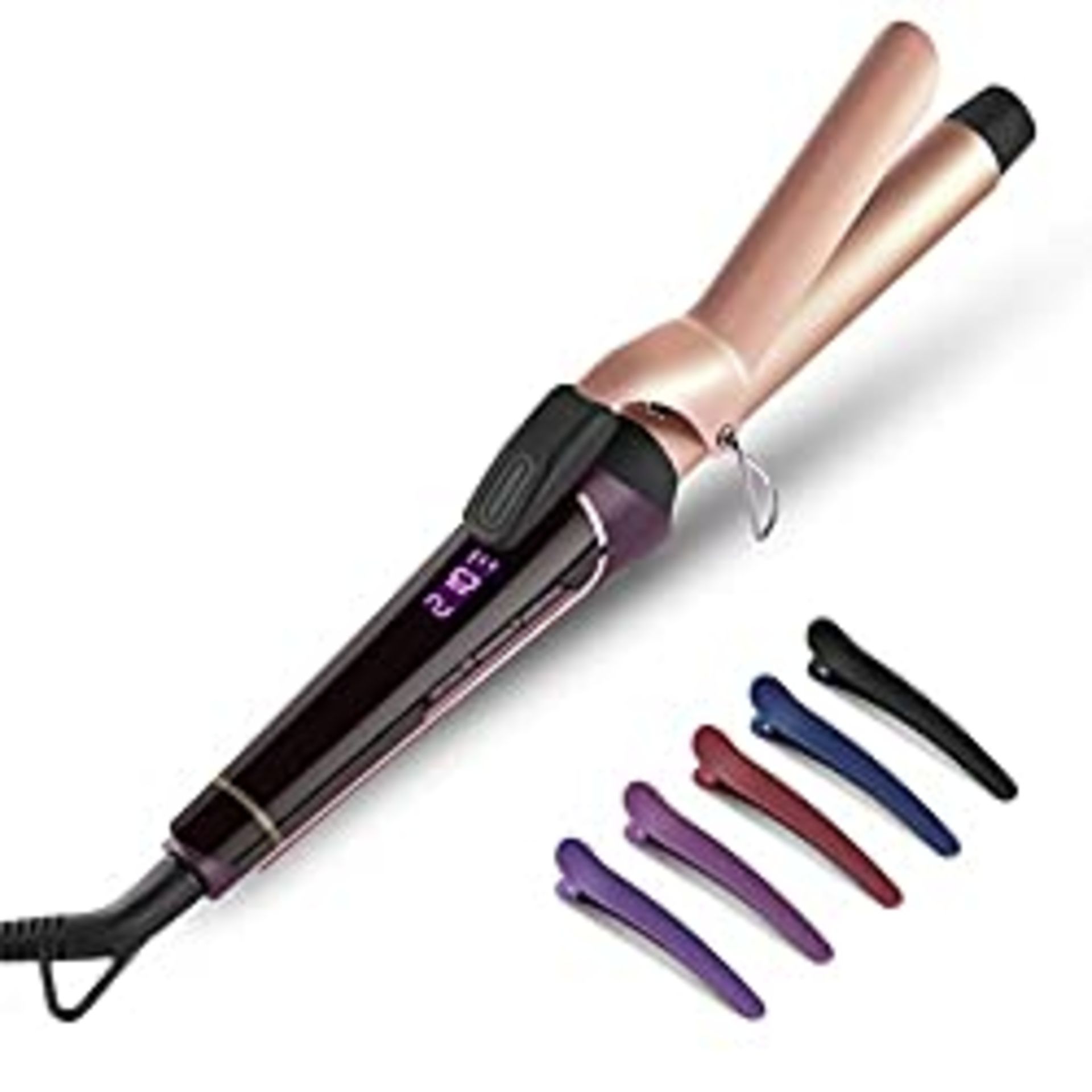 RRP £16.99 Curling Wand Tong Irons 120 C-210 C PTC 25mm Ceramic Barrels - Image 2 of 4