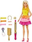 RRP £18.50 Barbie Ultimate Curls Doll and Playset