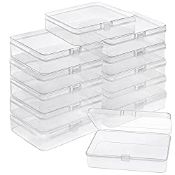 RRP £15.97 Belle Vous Small Clear Plastic Storage Box Containers with Hinged Lid