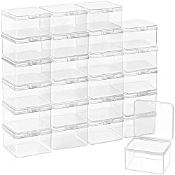 RRP £18.67 Belle Vous Small Clear Plastic Storage Box Containers with Hinged Lid
