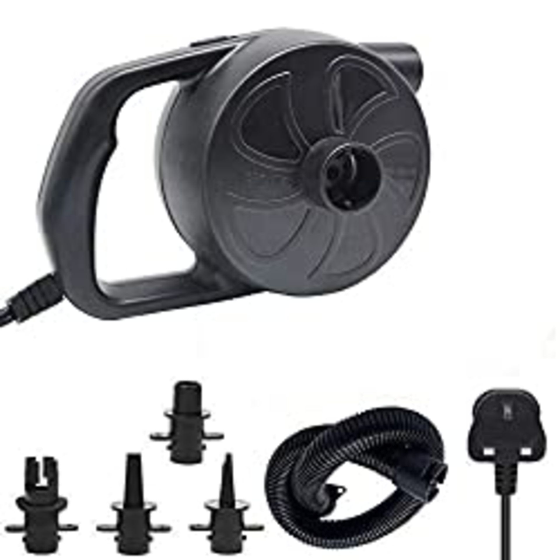RRP £17.84 BOMPOW Electric Air Pump Inflate Deflate with 4 Nozzles