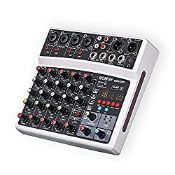 RRP £58.87 BOMGE 6 channel dj audio mixer with MP3 USB Bluetooth