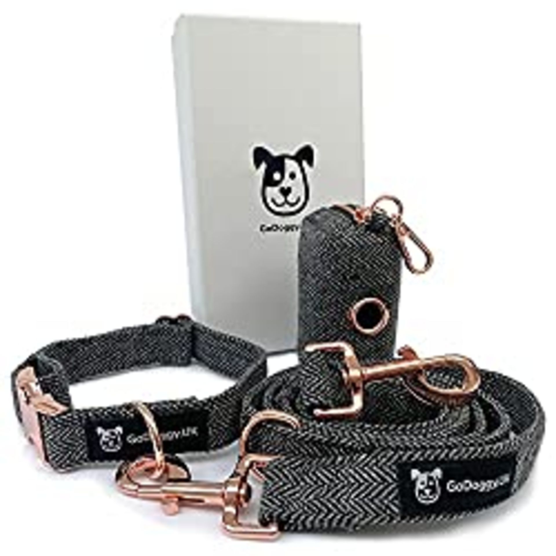 RRP £24.98 GoDoggy UK Hand Made Tweed Dog Lead & Collar set - Image 2 of 4