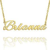 RRP £16.99 BUREI Women Name Necklace Personalized 14K Gold Plated