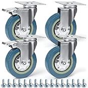 RRP £24.98 Kurtzy Heavy Duty Swivel Castor Wheels (4 Pack)