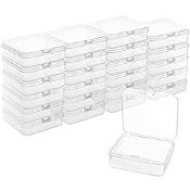 RRP £10.78 Belle Vous Small Clear Plastic Storage Box Containers with Hinged Lid