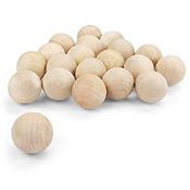 RRP £18.35 Belle Vous 5cm/2 inch Unfinished Round Wooden Craft Balls (20 Pack)
