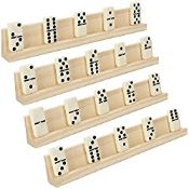 RRP £10.74 Belle Vous Wooden Domino Racks (4 Pack)