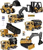 RRP £32.99 Geyiie Construction Vehicle Digger Toys 7Pcs Excavator Digger Toy Set for Boys