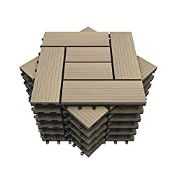 RRP £32.58 Mocosy 11pcs 1m WPC Interlocking Decking Tiles Garden