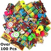 RRP £29.99 Over 100 Party Bag Fillers Toys Bundle for Kids With 24 Party Bags - Crayons