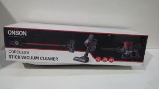 RRP £40 Boxed Onson Cordless Stick Vacuum Cleaner