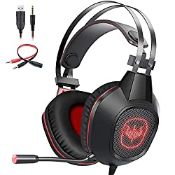 RRP £17.99 Gaming Headset With Microphone For Laptop/Xbox One/PS4/Nintendo