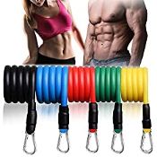 RRP £17.36 DEIRIS Resistance Bands Set 11pcs 100 LBS Heavy Gym