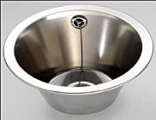 RRP £65.00 FMK FIN230R Hand basin Round inset bowl 280mm diameter Stainless Steel Sink