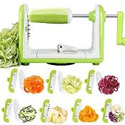 RRP £14.99 Spiral Cutter Vegetable with 7 Stainless Steel Blades Zoodle Maker