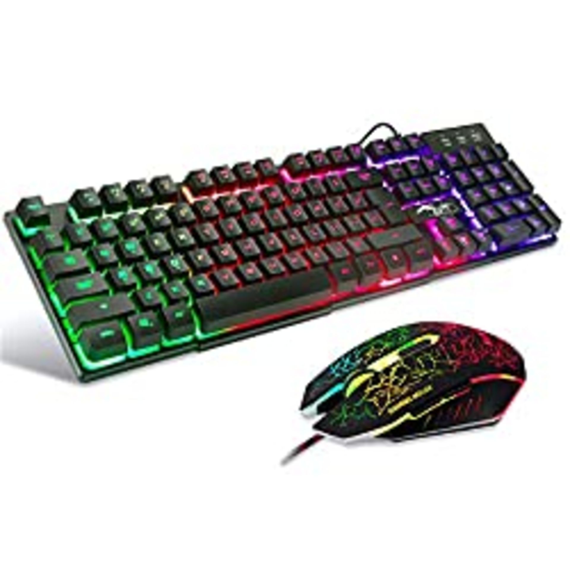 RRP £23.99 BAKTH Multiple Color Rainbow LED Backlit Mechanical