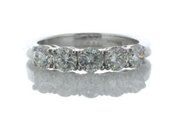 14ct Gold Claw Set Semi Eternity Diamond Ring 1.32 Carats - Valued by GIE £18,025.00 - 14ct Gold