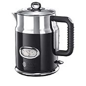 RRP £41.11 Russell Hobbs 21671-70 Retro Ribbon Electric Kettle Classic noir-21671-70