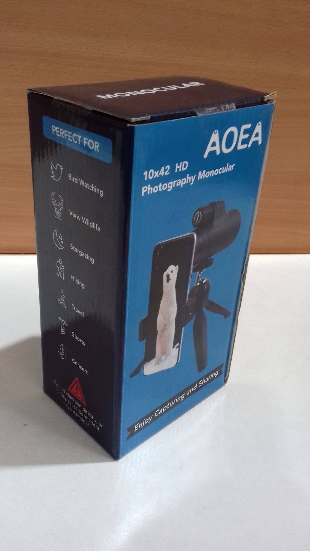 RRP £29.99 AOEA 10X42 High Definition Monocular Telescope with Smartphone Tripod - Image 2 of 2