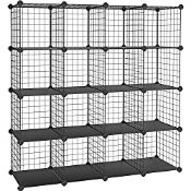 RRP £47.10 SONGMICS 16 Cube Metal Wire Storage Organiser