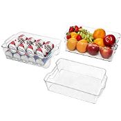 RRP £21.98 Kurtzy Large Kitchen Fridge & Cupboard Storage Trays (3 Pack)