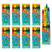 RRP £16.14 THE TWIDDLERS - 50 Boxes of Mixed Coloured Wax Crayons - 4 Crayons per box