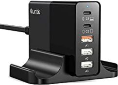 RRP £25.49 Quntis 5-port 65W USB C Charger With Stand
