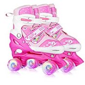 RRP £45.98 Adjustable Roller Skates for Girls Kids for Kids Beginners Pink