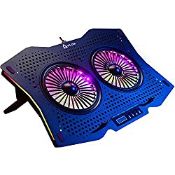 RRP £33.12 KLIM Halo + Laptop Cooling Stand with RGB backlighting + 11"