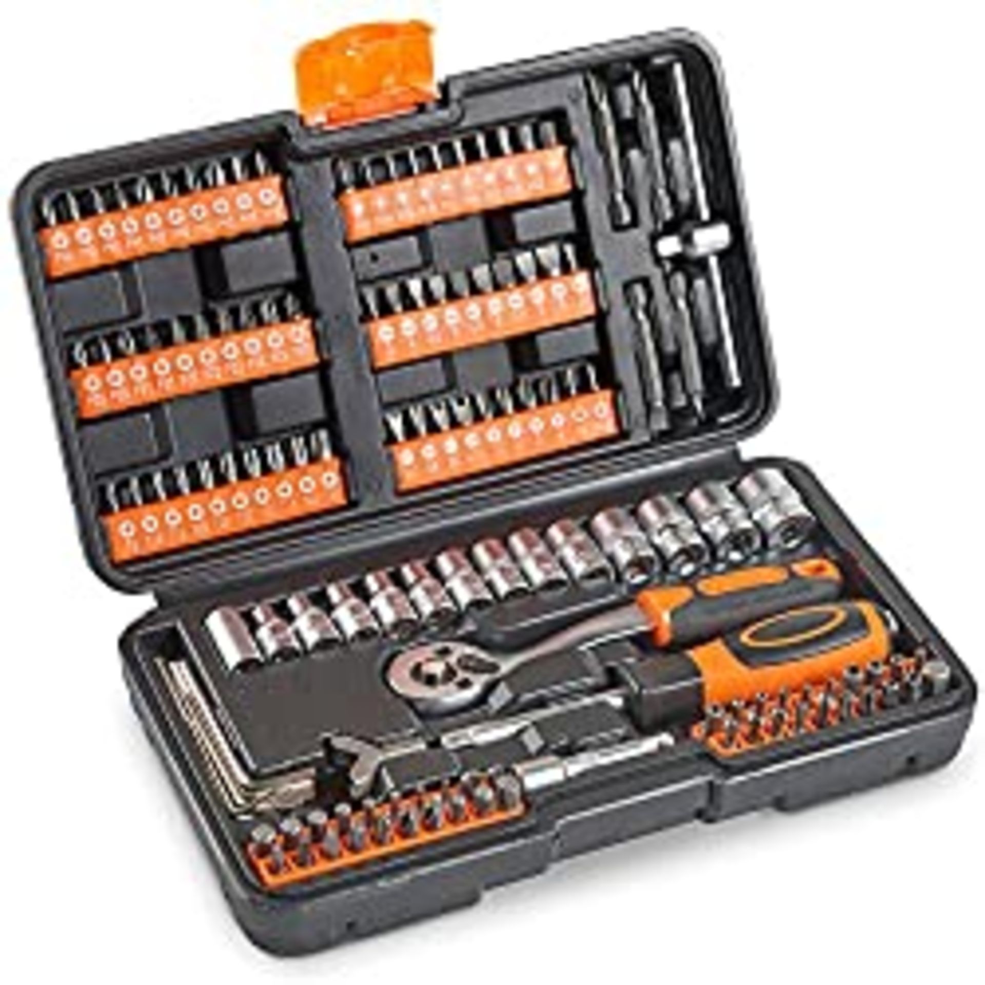 RRP £24.98 VonHaus 130pc Socket + Bit Set Including 72-Teeth Ratchet Handle