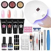 RRP £16.99 Lictin Poly Gel Nail Kit with Lamp UV LED