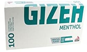 RRP £11.99 1000 GIZEH Menthol Fragrance Tubes with Filter Box 100 Empty Cigarettes