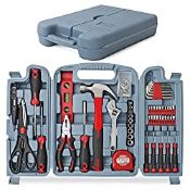 RRP £34.99 Hi-Spec 54 Piece Red Home & Office Tool Kit Set. General
