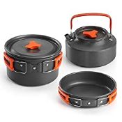 RRP £25.99 Aitsite Camping Cookware Kit Outdoor Aluminum Lightweight