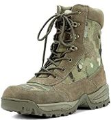 RRP £49.90 Multicam Pattern Side Zip Tactical Army Boots (UK Size 9 (Euro 43))