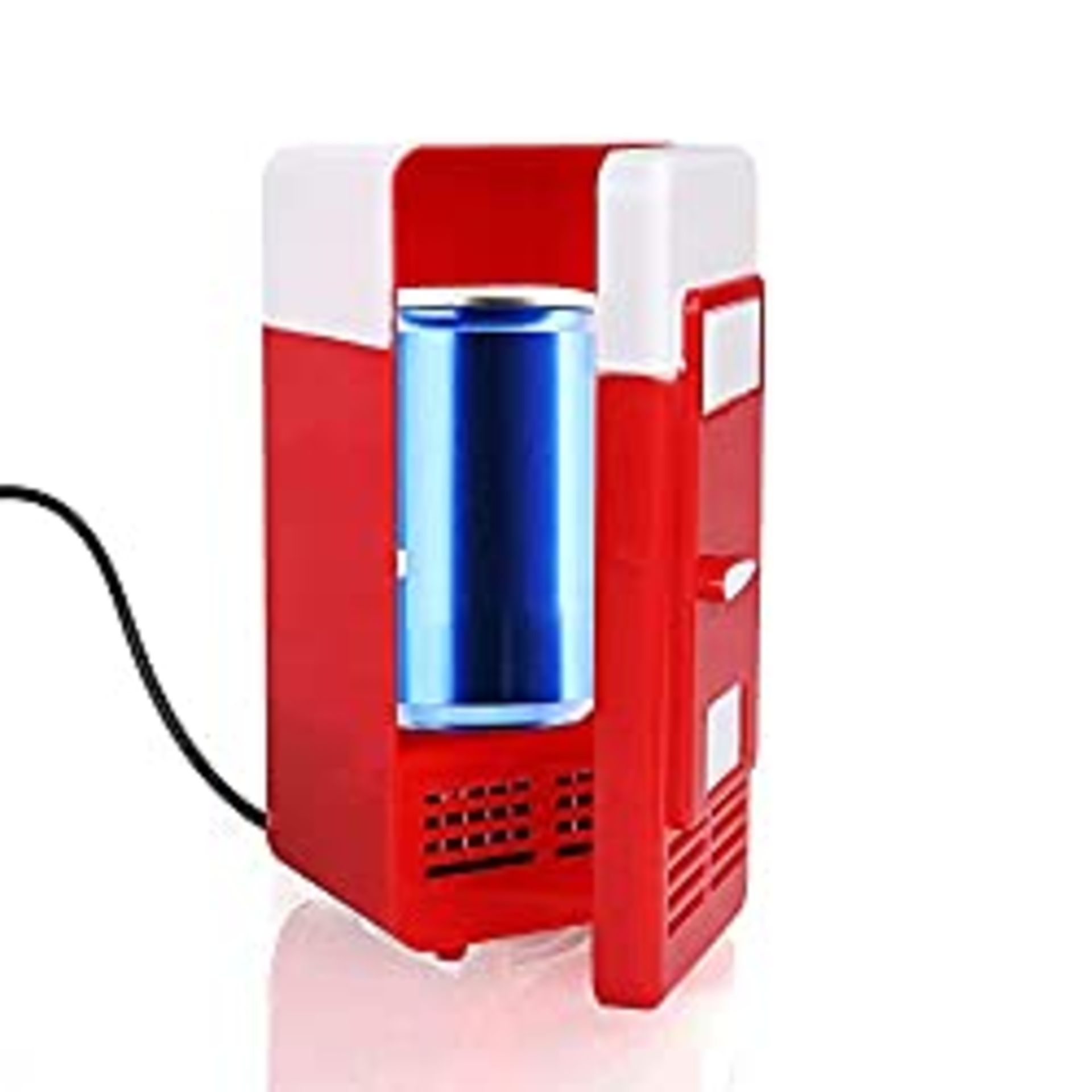 RRP £14.96 Discoball Mini Fridge Portable Small USB Cooler and Warmer LED Light (Red)