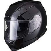 RRP £59.99 Black Apex Full Face Solid Motorcycle Helmet XXL Gloss Black