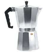 RRP £9.65 3/6/9/12 Cups Aluminum Italian Type Coffee Pot Espresso