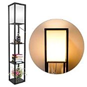 RRP £52.99 Floor Lamp with Shelves 3 Layers Wooden Shelf Standing