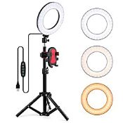RRP £20.99 OldShark 6" Selfie Ring Light with Tripod and Phone Holder