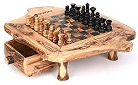 RRP £103.49 OLIVIEU ~ Intelligente ~ 33 cm ~ Olive Wood Chess Set