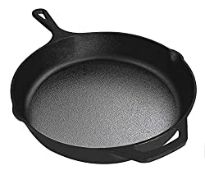 RRP £13.99 KICHLY Pre-Seasoned Cast Iron Skillet - 10.25 inch (26 cm) - Frying Pan