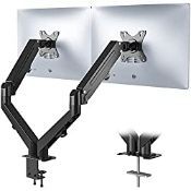 RRP £45.88 BONTEC Dual Twin Arms Desk Mount Stand for 13-27 inch LED/LCD Monitors