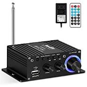 RRP £34.99 Moukey Compact Stereo Power Amplifier Wireless Peak
