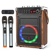 RRP £79.37 JYX Karaoke Machine with Two Wireless Microphones