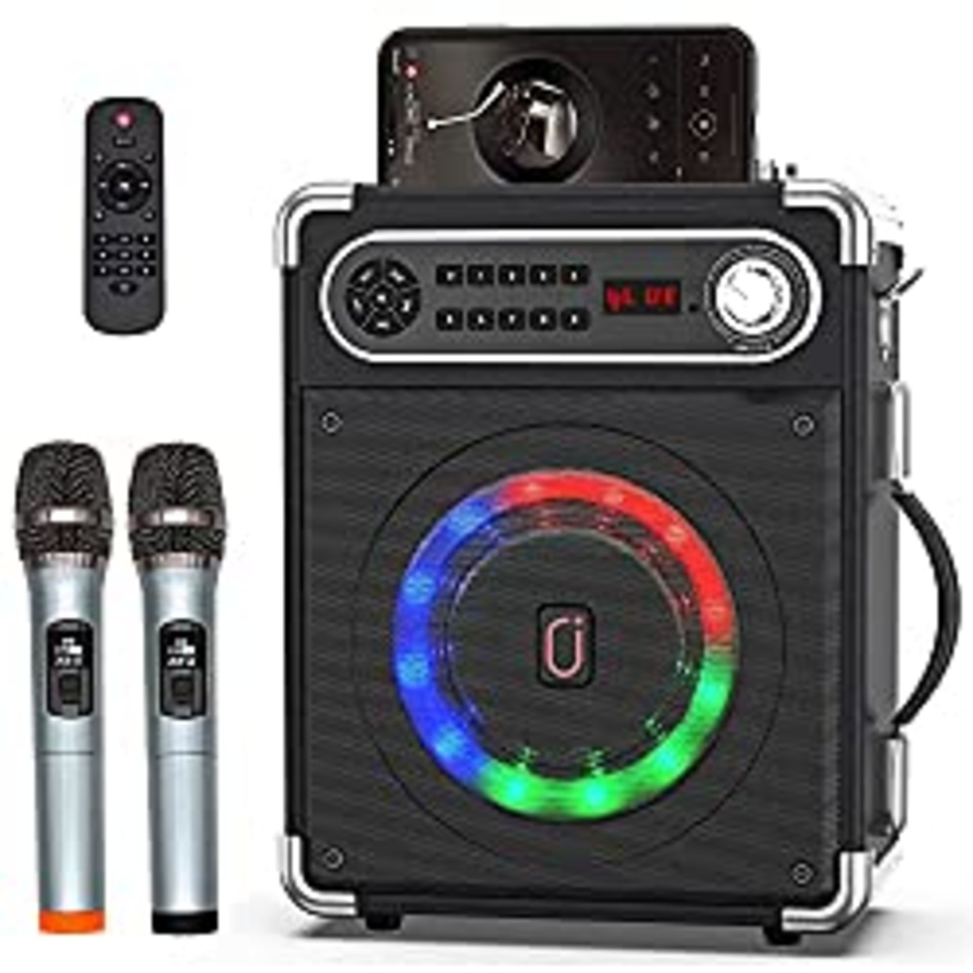 RRP £74.87 JYX Karaoke Machine with Two Wireless Microphones