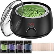 RRP £15.98 Waxing Kit Wax Pot Warmer Heater Painless Hair Removal with Wax Beans Spatulas
