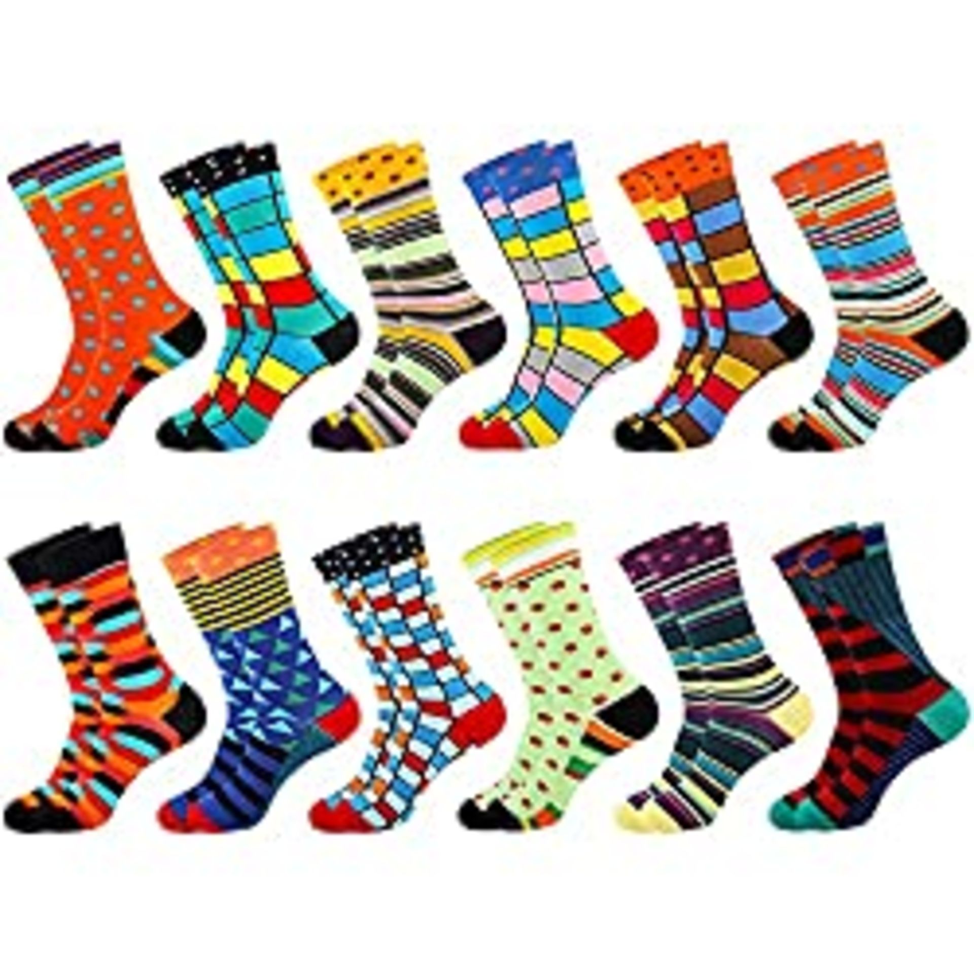 RRP £21.98 Jeasona 12 Pairs Mens Socks 9-11 Multipack Colourful